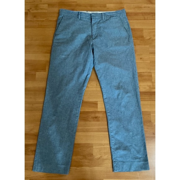J.CREW Other - J.Crew Bedford Pants Mens 34 Blue Chambray Cotton Chino Flat Front Style
